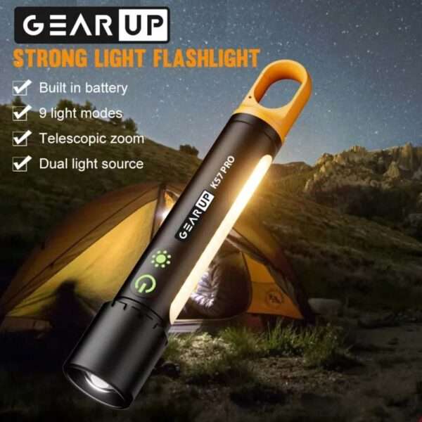 GearUP K57 PRO Flashlight + COB Light with 3500mAh Battery - Image 2